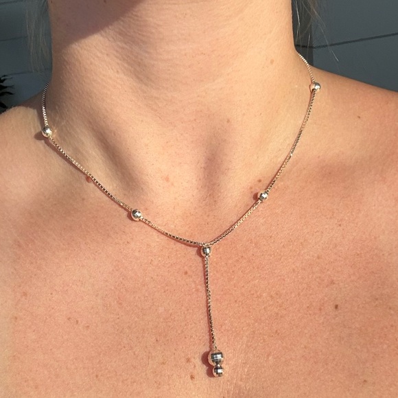 Vintage 925 Beaded Necklace - Picture 2 of 7